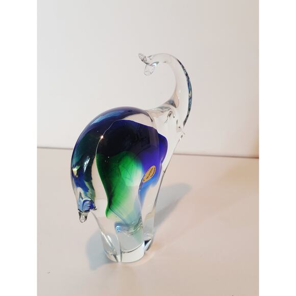 Murano Italian Art Glass Elephant Figurine Blue Green Colorful 5.5" - Picture 6 of 10